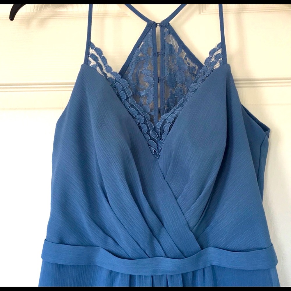 David’s Bridal Steel Blue Bridesmaid Dress Size 0